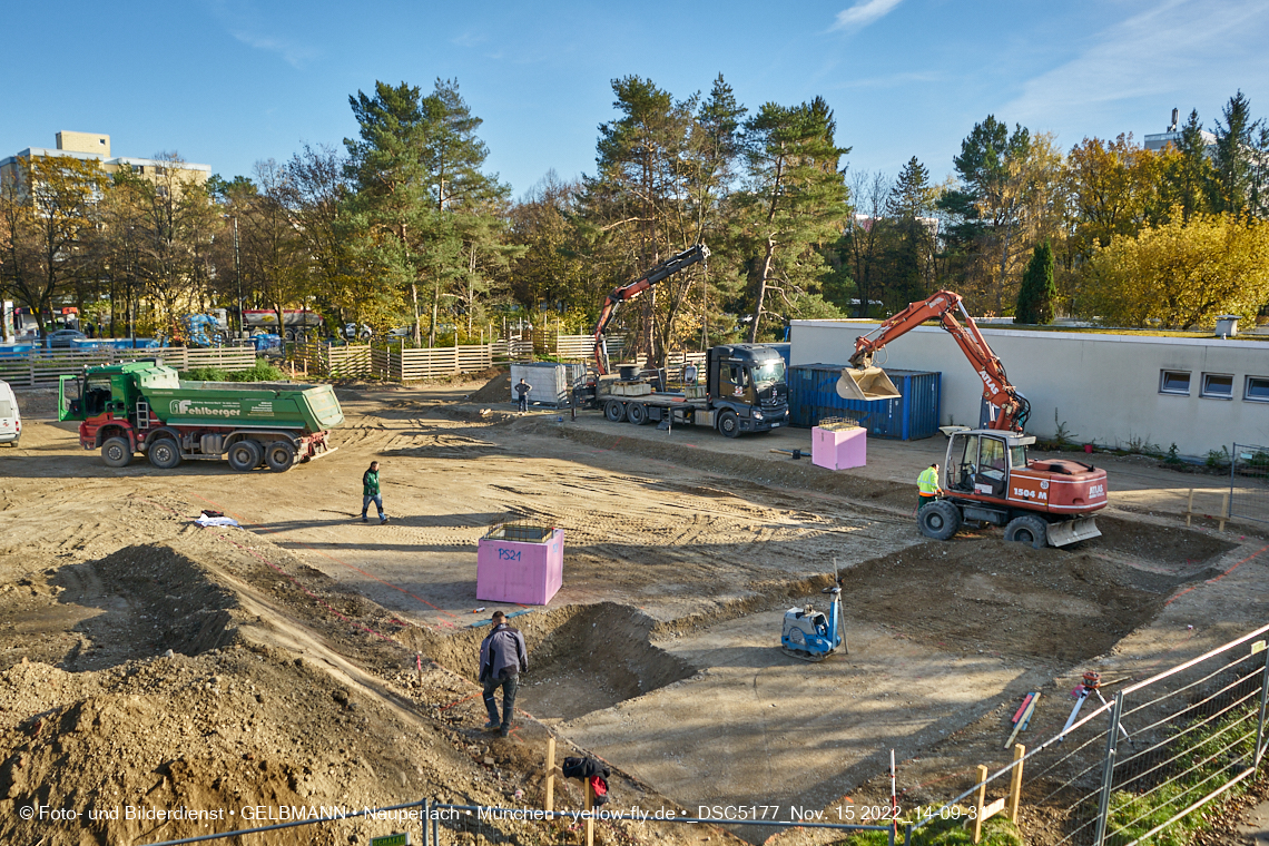 15.11.2022 - Baustelle an der Quiddestraße Haus für Kinder in Neuperlach
